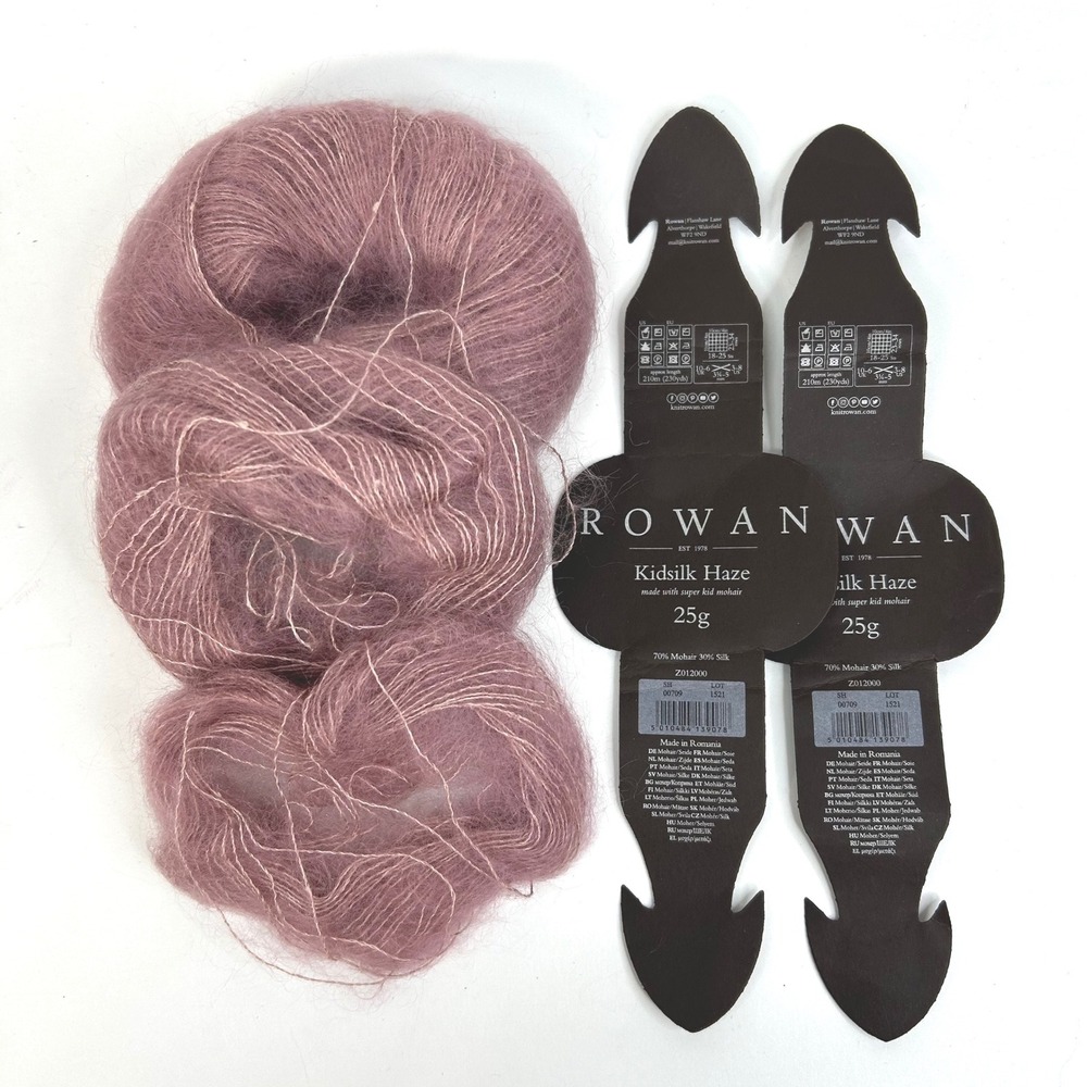 Rowan Kidsilk Haze 22g total Mohair Silk Yarn Shade 00709 Lot 1521 Pink Mauve